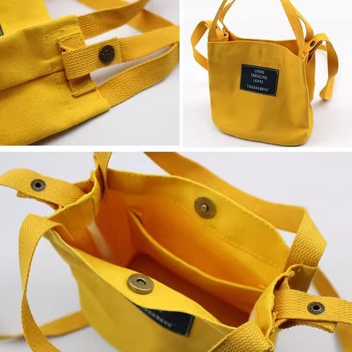 带饭帆布饭盒包手提袋通勤斜挎水桶包便当包零钱包零食袋环保袋 - 图1