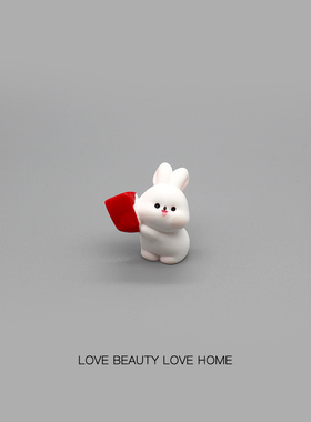 好无聊！摆几只可爱小兔子治愈电脑桌面日式工位办公桌小摆件装饰