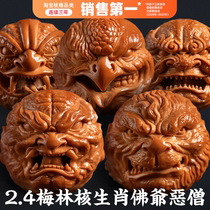 Nuclear sculptor string Zhoushan pure handmade hand string Merlin old oil nuclear positive round zodiac foodie monk armed with olive nuclear