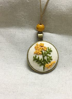 手工刺绣原创设计风可调节毛衣链