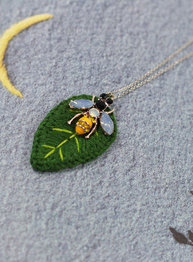 原创刺绣日韩风纯银仙女毛衣链