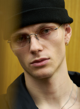 PMW 白铜金属无边框墨镜尼龙镜片抗冲击视物清晰经典简约百搭