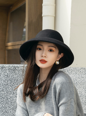 赫本大檐潮流。超级小脸
