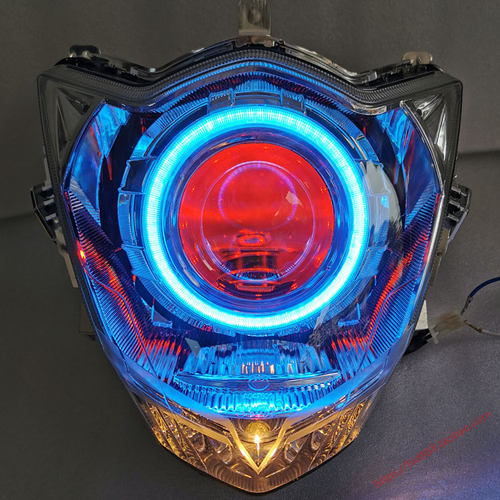 适用极客飒 GIXXER155 GSX150F前大灯总成改装 双光透镜天使眼LED - 图1