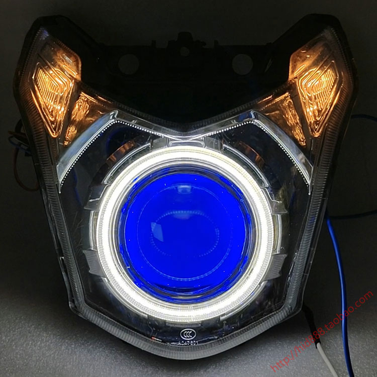 适用豪爵DKS150 HJ150-21 DK125S 海5LED双光透镜 大灯总成天使眼 - 图0