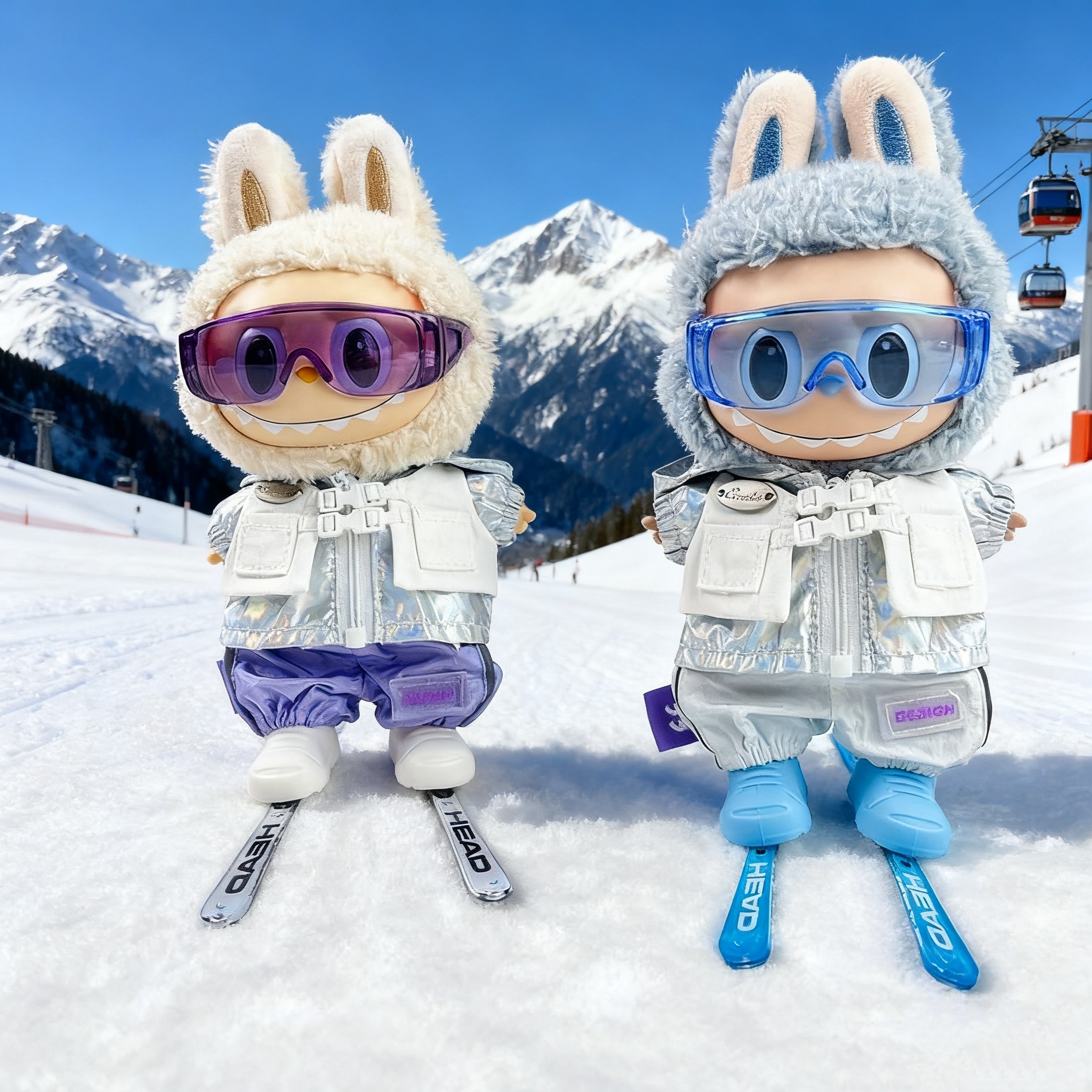 【现货】Labubu娃衣新款滑雪四件套装拉布布一二三代17cm运动衣服,淘宝优惠券,粉丝福利购,淘宝优惠卷