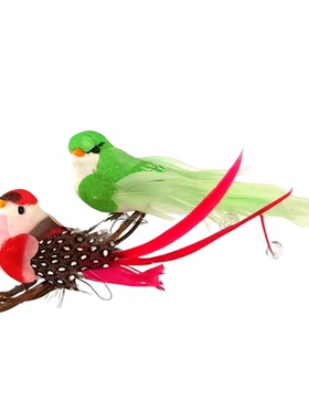 仿真羽毛小鸟田园风喜鹊