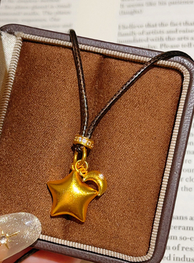 沙金点钻折纸胖星星月亮吊坠项链