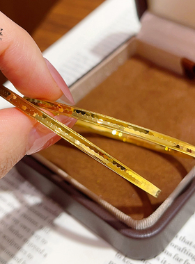 沙金CNC细款凹凸龙鳞手镯