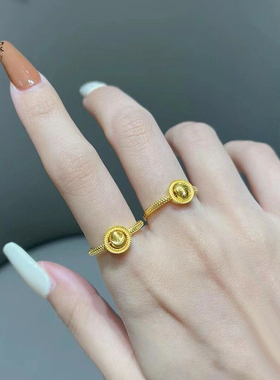 沙金时来运转猫眼转运珠戒指活口