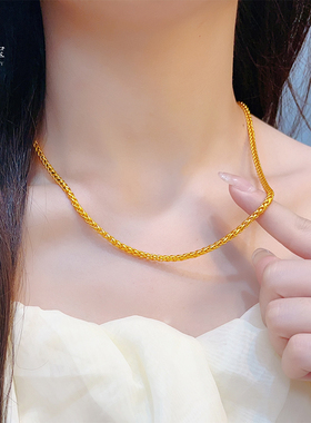 女沙金百搭小鱼麦穗锦鲤吊坠项链