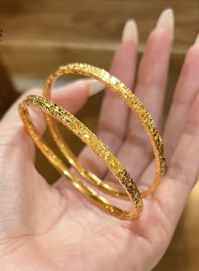 女沙金爆闪碎冰冰手镯戒指气质