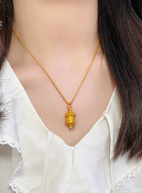 女沙金八大金刚无相佛转转筒吊坠