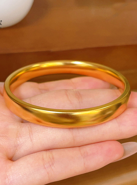 古法釉面泥鳅背手镯厚切轮胎素圈