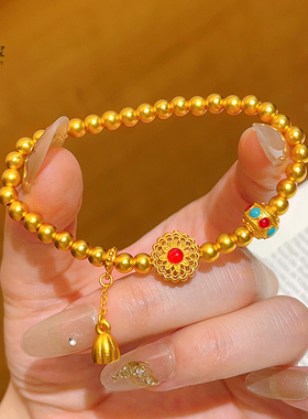 女沙金红宝六相花蜻蜓眼传承手串