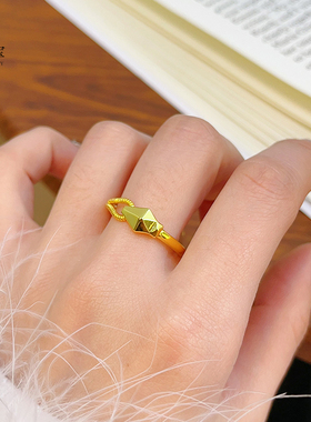 女沙金百搭灵蛇马蹄扣开口手镯