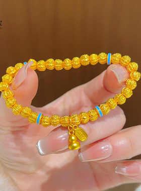 女沙金古法纳福牌葫芦核桃珠手链