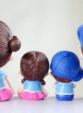 欧式风四口之家树脂吊脚工艺品