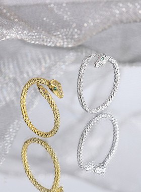 蛇形戒指女小众设计开口个性时尚指环2025新款高级感冷淡风食指戒