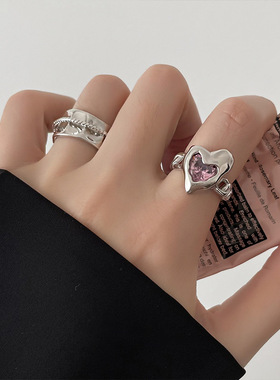 s925镀银麻花条纹食指戒指