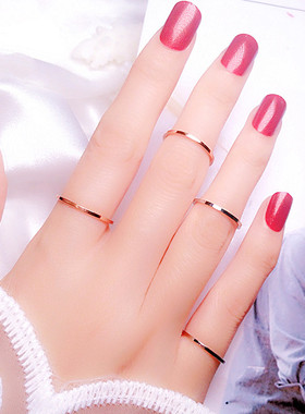 洗手不用摘钛钢镀18k玫瑰金戒指