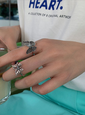 原创镀银高级感立体超仙蝴蝶戒指