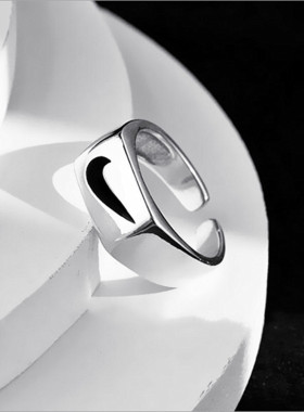 镀银日韩风ins蹦迪可调节戒指