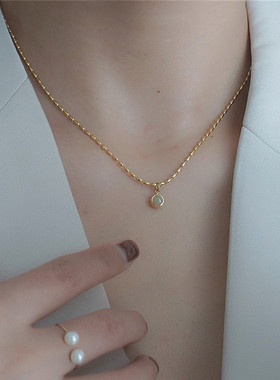 东陵玉女式不掉色项链天然石