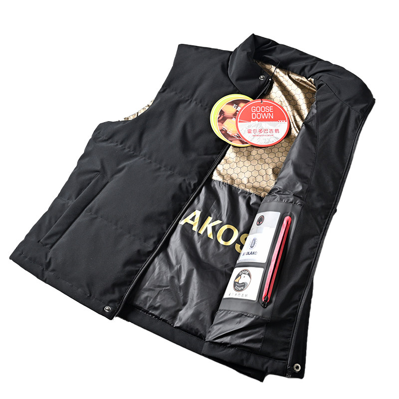 匈牙利90鹅绒石墨烯保暖外贸尾单男士立领羽绒服马甲防风防水背心,淘宝优惠券,粉丝福利购,淘宝优惠卷