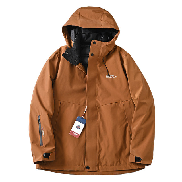 Three-in-one autumn and winter outdoor warm hooded down jacket