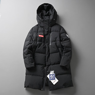 Ice and snow world cold-resistant foreign trade single autumn and winter outdoor windproof and water-repellent thickened warm mid-length down jacket for men