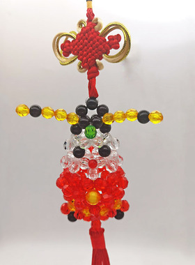 成品串珠财神挂件车挂