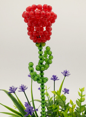 串珠玫瑰花成品节日礼物家居装饰