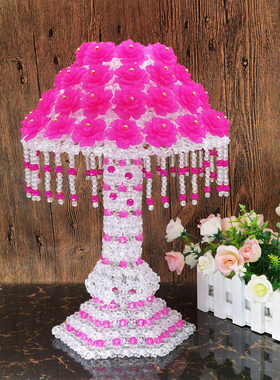 串珠中式客厅台灯摆件工艺品成品