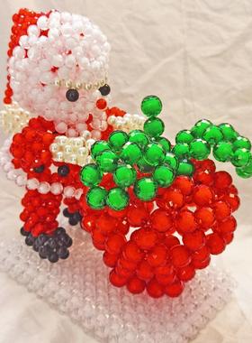 串珠圣诞老人组合摆件
