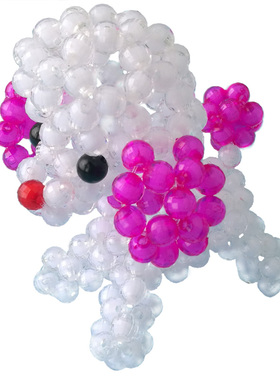 十二生肖贵宾狗穿珠编制成品摆件