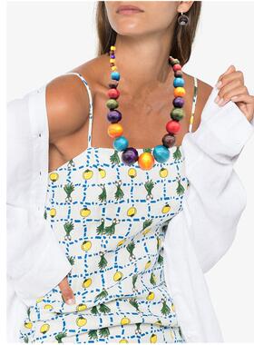 color wood beads necklace suit women jewelry民族风木珠项炼