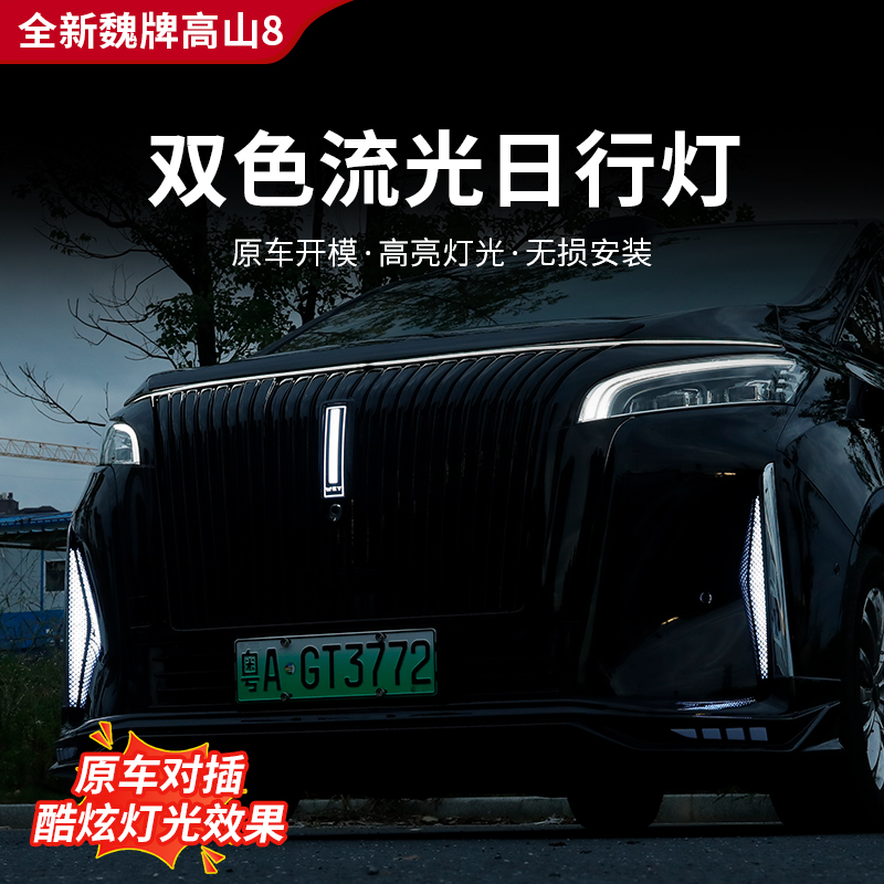 魏牌高山7/8/9发光车标日行双色氛围灯25款汽车用品改装派新配件 - 图0