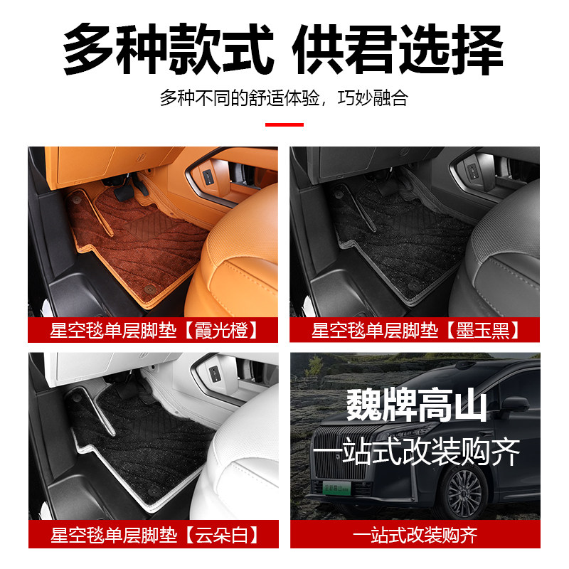 25款全新魏牌高山8专用星空单层脚垫内饰丝圈脚垫环保耐磨 - 图3