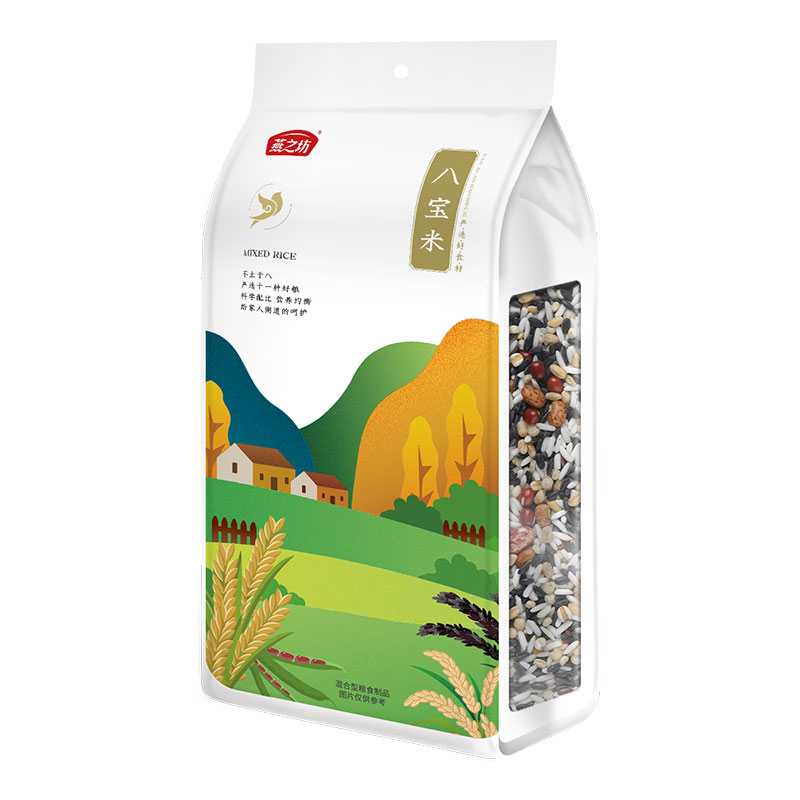 【燕之坊_八寶粥1kg】五谷雜糧米原材料兒童早餐營養黑米八寶米_燕之坊旗艦店_糧油調味/速食/干貨/烘焙