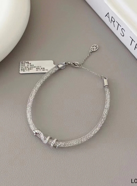 高级感冷淡风锆石灵蛇手链女小众高级感可调节手饰送闺蜜2025年