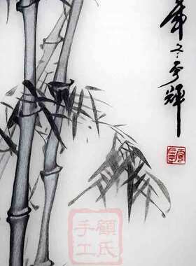 顾氏手工刺绣高风亮节装饰画