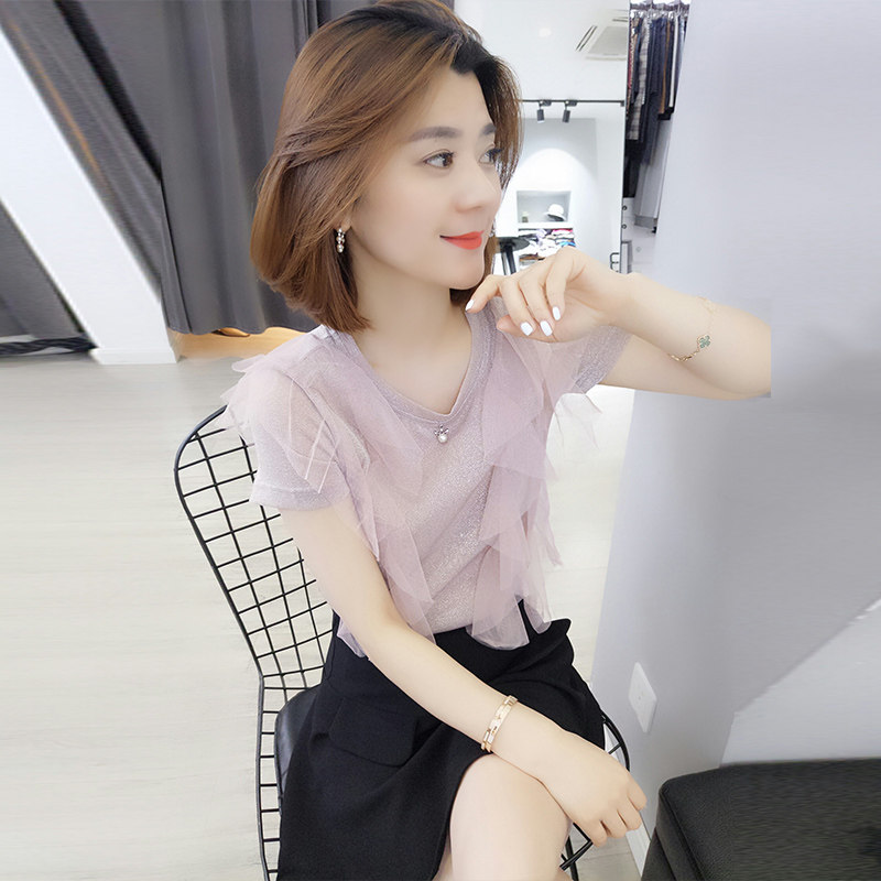 短袖上衣女设计感t恤 梵莉思女装T恤