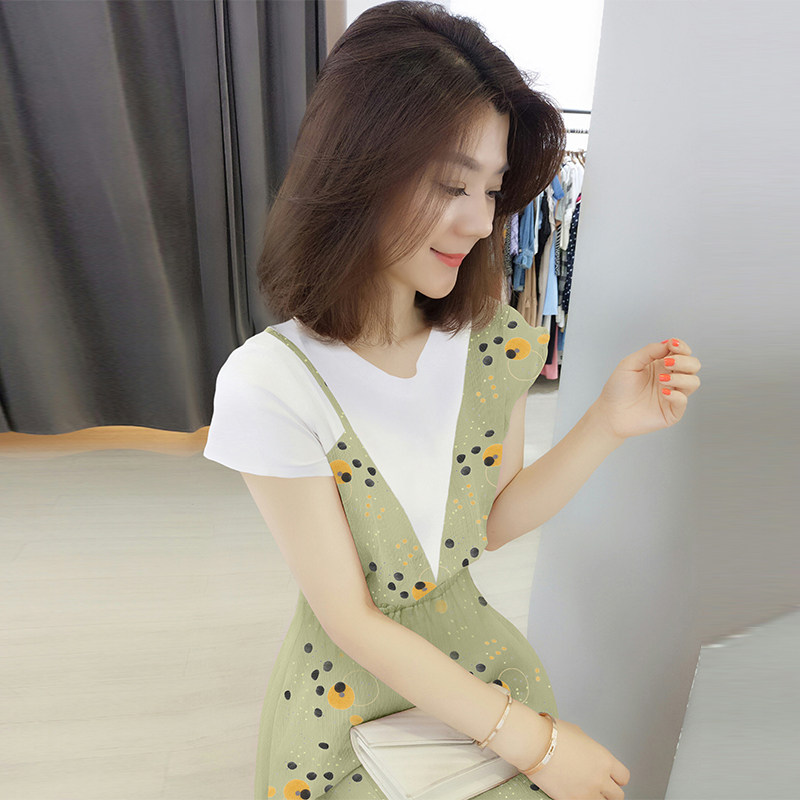 牛油果绿连衣裙2020新款夏潮欧洲站 梵莉思女装连衣裙