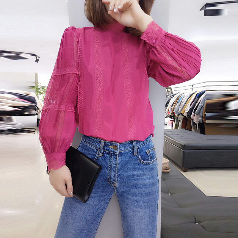 欧洲站春秋装2020新款欧货秋季洋气 梵莉思女装蕾丝衫/雪纺衫