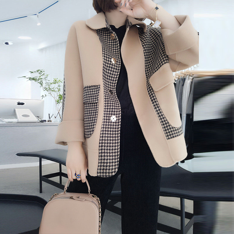 欧洲站秋装2020新款欧货冬高端双面 梵莉思女装毛呢外套