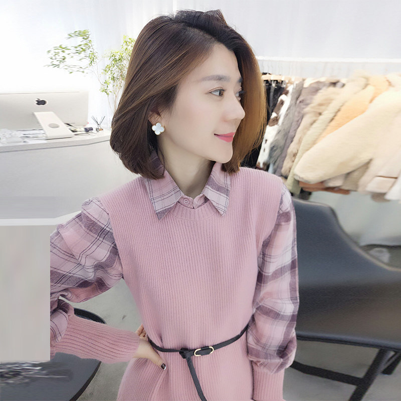 欧洲站秋装女2020新款洋气针织衬衫 梵莉思女装时尚套装