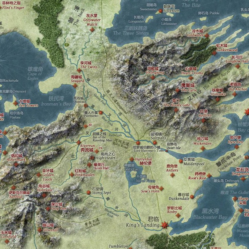 权利的游戏美剧冰与火之歌维斯特洛地图海报装饰画 咖啡馆书房墙 - 图0