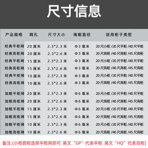 40尺20尺集装箱防护安全网货柜平柜高柜防倒拉网装柜挂网防坠网兜 - 图2