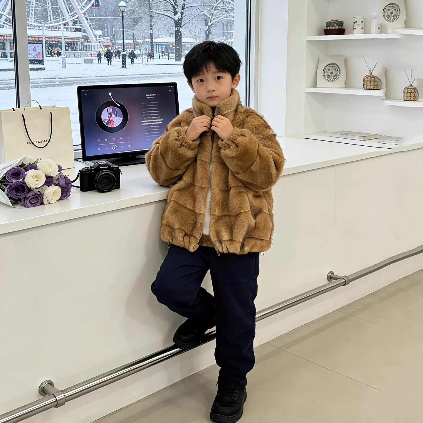 NEXT JANSO男女童仿貂毛毛衣加绒加厚高端皮草韩范裤子酷痞帅爆款,淘宝优惠券,粉丝福利购,淘宝优惠卷